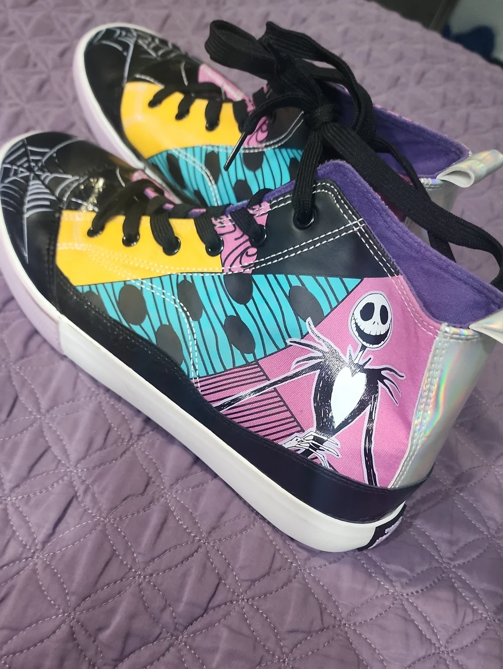 Nightmare Before Christmas Patchwork High-Top Sneakers Size 11
